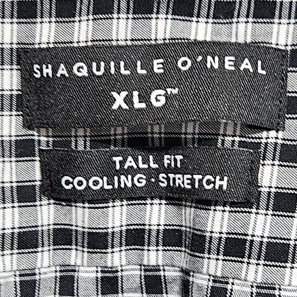 Shaquille ONeal Button Up Shirt Mens Size XL Tall Fit Cooling Stretch Plaid - Picture 4 of 6